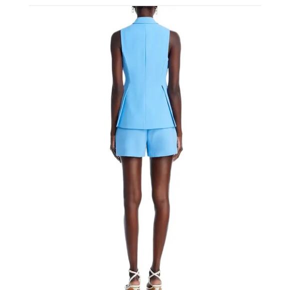 Derek Lam 10 Crosby Theodora Notch Collar Vest in Azure 0 - Picture 4 of 4